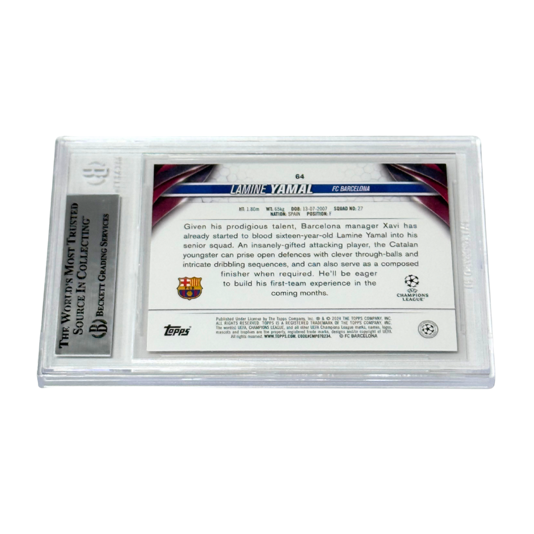 Lamine Yamal Signed 2023-24 Topps UCC Rookie Card Inferno Foil – BGS AUTH